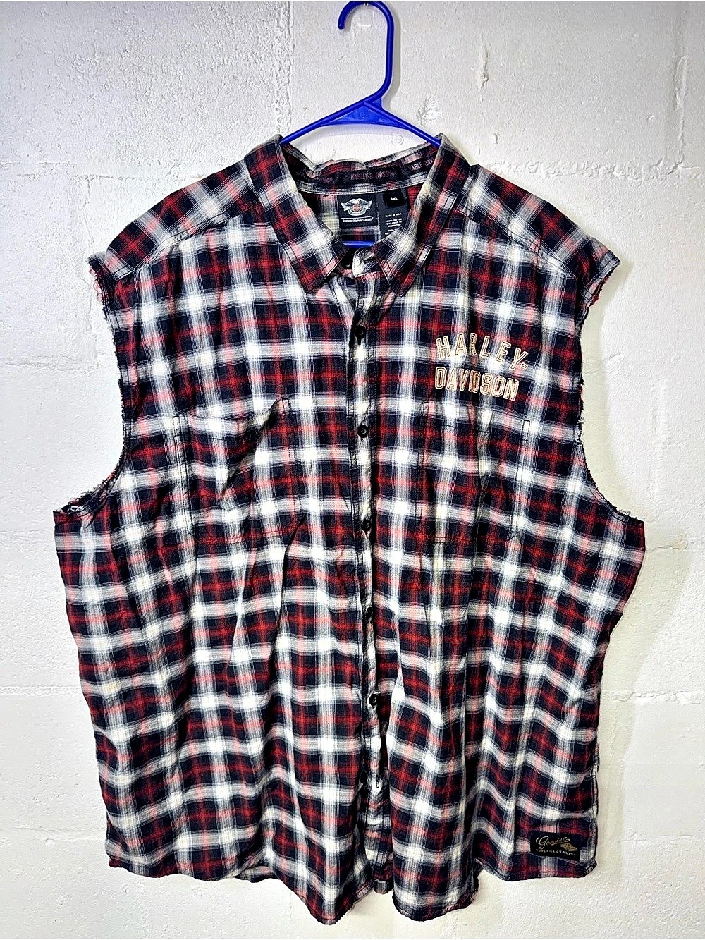 Harley-Davidson Men's Plaid Cotton Shirt 4XL